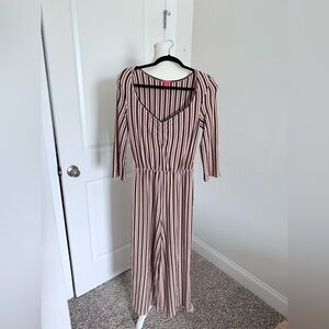C&V Striped V-Neck Jumpsuit